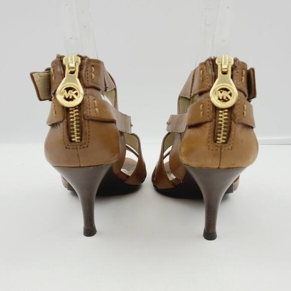 Michael Kors Womens Cognac Open Toe Sandals, Size 6, PRE-OWNED - Picture 4 of 10